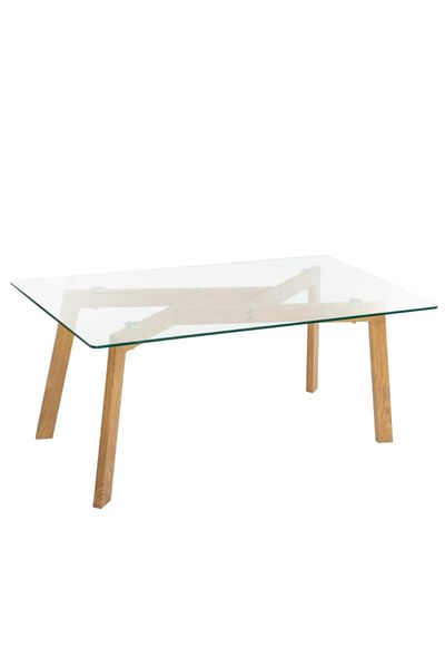 Atmosphera Taho Rectangular Tempered Glass Coffee Table 45 x 60 x 110 cm
