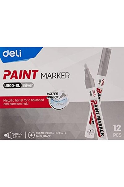 Deli Paint Bullet Marker 12 Set, 2 Mm Size, White Color