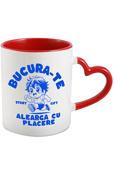 StoryGift Romania Cana Cu Baiat Vesel Alergare Sport Maraton Sanatate Motivat...