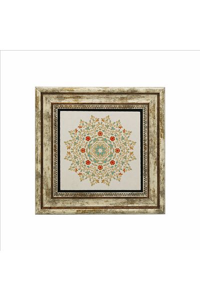 Sadrazam Tablou din piatră naturală imprimată cu model Rumi (25 X 25 KD-89)