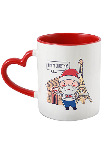StoryGift Romania Cana Cu Mesaj In Engleza Happy Christmas, Paris, Mos Craciun, Vin, Multicolor 33, Cu ,stg