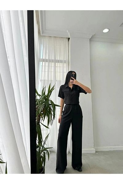 İkmal Replenishment Linen Shirt Jacket Pants Women's Set