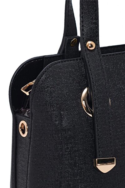 Armine Modern Practical Zippered Shoulder Bag Black Bag