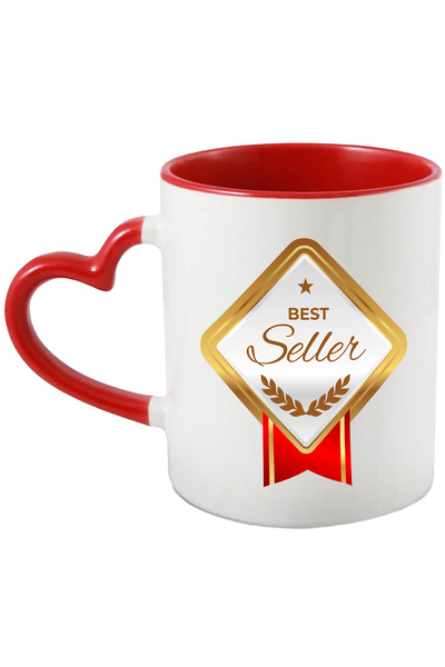 StoryGift Romania Cana Cu Mesaj In Engleza Best Seller, Panglica, Medalie, Stea, Multicolor 330 Ml, Cu ,stg