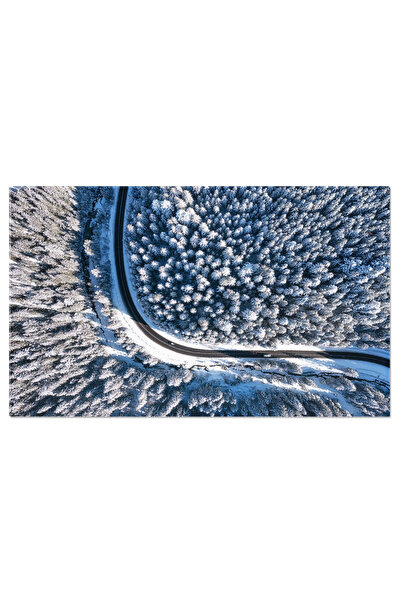 StoryGift Romania Tablou Canvas Peisaj Natural De Iarna Vazut Din Aer, Vedere...