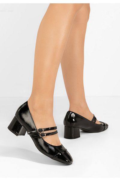 B T Shoes Pantofi Cu Toc Gros Marilee Negri