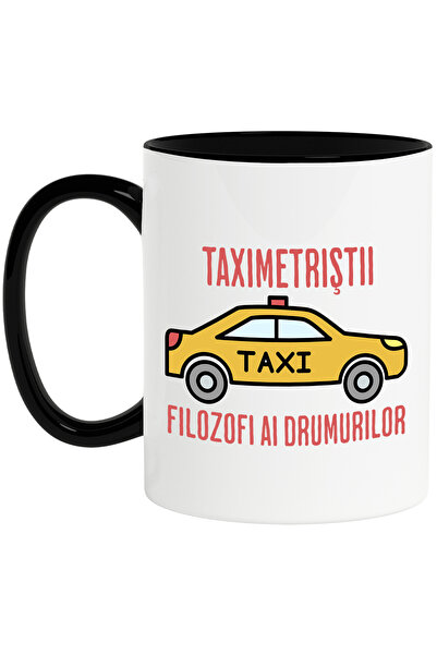 StoryGift Romania Mug Taxi Car Text Road Philosophers, 330ml, Ceramic with Bl...
