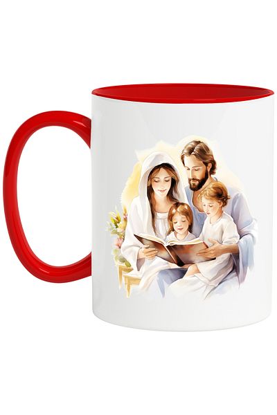 StoryGift Romania Cup with Jesus Christ and the Mother of God | illustration | protect a little girl and a boy, With ,STG