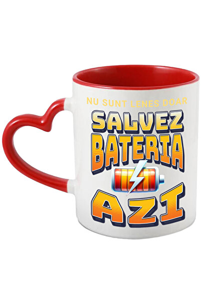 StoryGift Romania Cana Nu Sunt Lenes Doar Salvez Bateria Astazi, 330ml, Ceram...