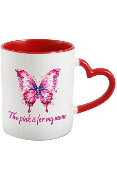 StoryGift Romania Cana cu un fluture frumos colorat cu mesajul "The pink is for my mom", ilustrati, Cu ,STG