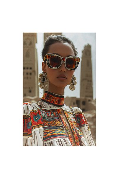 StoryGift Romania Tablou Canvas Rich Lady Cu Ochelari Si Cercei Mari Cu Parul Saten Si Chipul Luminos In Bluza A