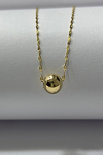 DİAMİNE PIRLANTA 14 Ayar Altın 6 mm Parlak Dorika Kolyе