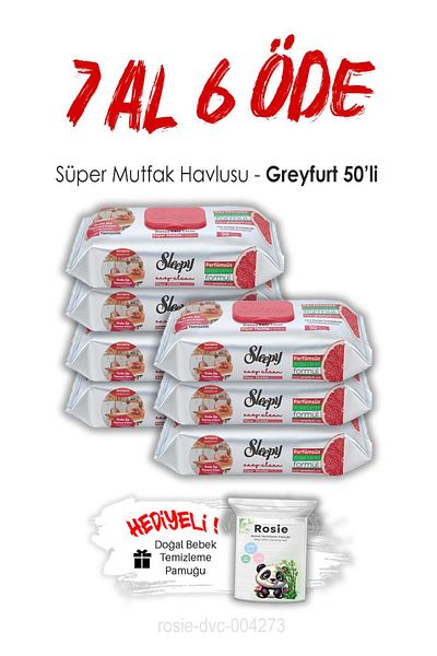 Sleepy Buy 7 Pay 6 Grapefruit Super Kitchen Towels 50's and Rosie