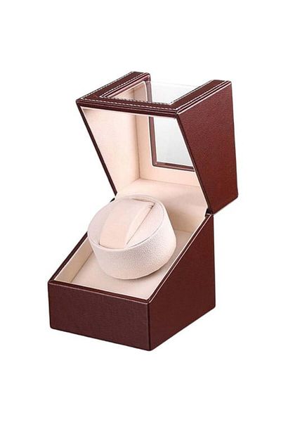 iUni Automatic Watch Winder Box, Watch Winder, Brown-cream