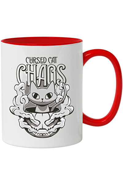 StoryGift Romania Cana Cu Mesaj In Engleza Cursed Cat Chaos, Pisica, Dovleac,...
