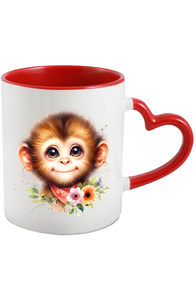 StoryGift Romania Cana Cu O Maimutica Vesela | Ilustratie | Flori | Plante | ...