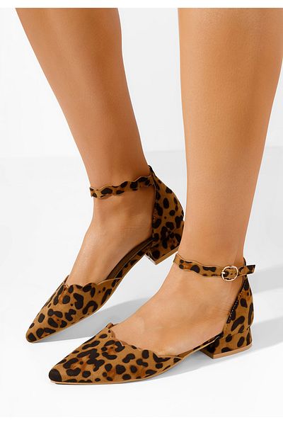 B T Shoes Weber Leopard Low Heel Shoes