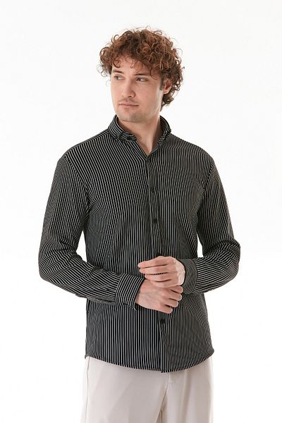 Fulla Moda Ριγέ ριμπ πουκάμισο