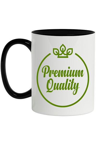 StoryGift Romania Mug With Message In English Premium Quality, Circle, Leaves, Crown, Geometric, Many, With