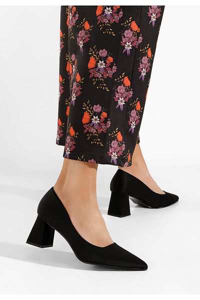 B T Shoes Pantofi Cu Toc Gros Calisie Negri