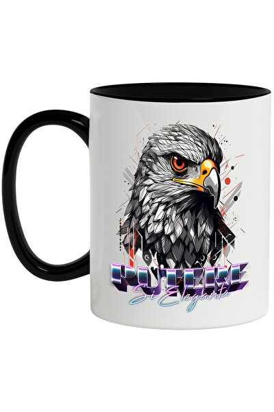 StoryGift Romania Cana Cu Mesaj Putere Si Eleganta, Cap De Vultur, Geometric,...