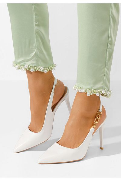 B T Shoes Elemia White Elegant Heeled Shoes