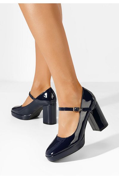 B T Shoes Pantofi Cu Toc Gros Charlote Navy