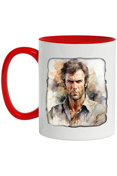 StoryGift Romania Mug With Clint Eastwood, Actor, Director, Movies, Multicolor 330 ml, Ceramic with Ma, With