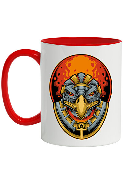 StoryGift Romania Cana Cu Cap De Cultur, Flacari, Soare, Ankh, Bandana, Multicolor 330 Ml, Ceramic, Cu ,stg