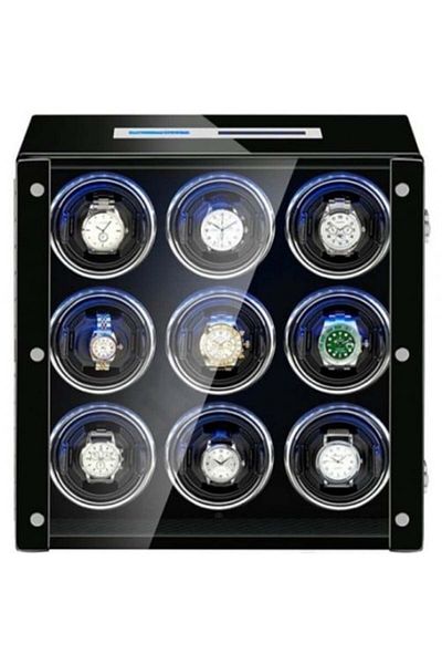 iUni Automatic Watch Winder Box, Luxury Watch Winder 9, Touchscreen, Black