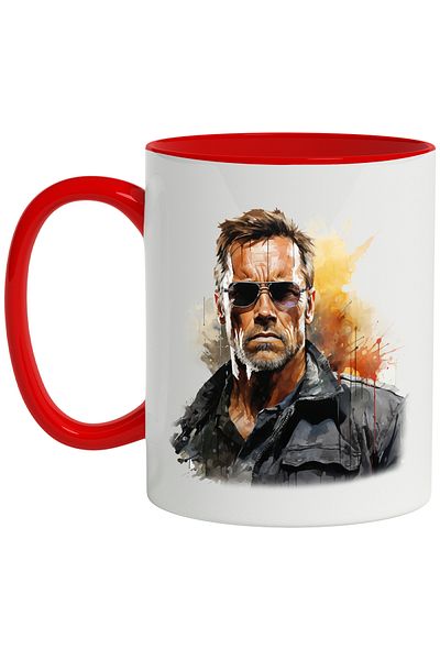 StoryGift Romania Mug With Arnold Schwarzenegger, Actor, Celebrity, Multicolor 330 ml, Ceramic c, With
