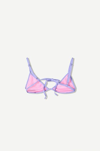 Bershka Contrast ribbed bikini top