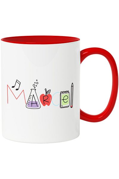StoryGift Romania Mug With The Name Marcel, And Funny Message, Curious, Sociable, Galagio, 330ml, Ceram, With