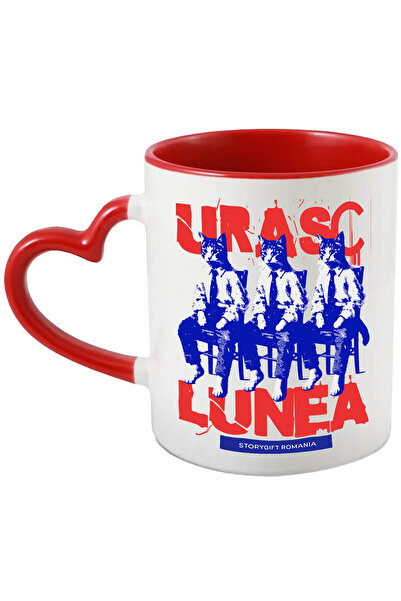 StoryGift Romania Cana Trei Pisici In Costum Text Urasc Lunea, 330ml, Ceramic...