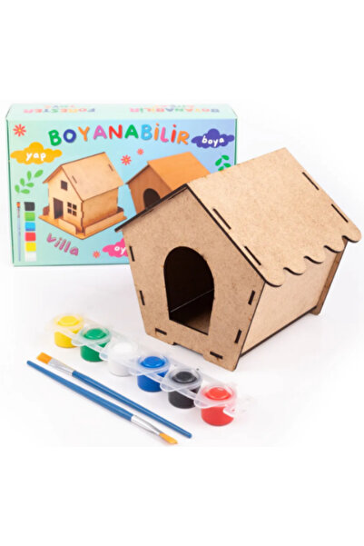 İntelliGames Wooden Toy Birdhouse and House Painting Kit, Wooden Painting House, Wooden Toy Puzzle Birdhouse