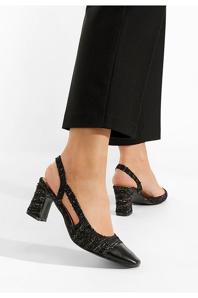 B T Shoes Black Brieta Chunky Heel Shoes
