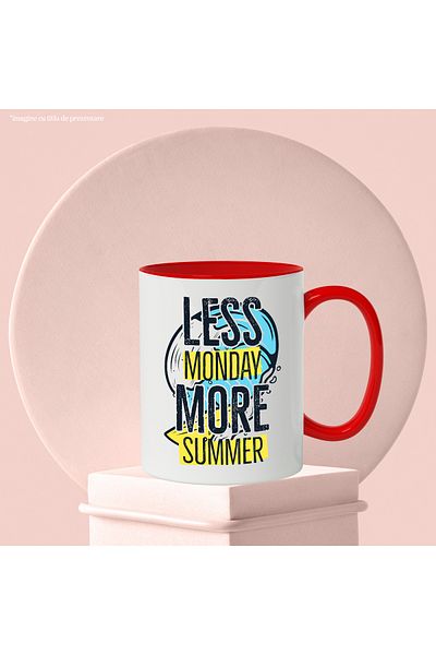 StoryGift Romania Mug With English Message Less Monday More Summer, Monday, Summer, Wave, Multicolor 33, With, STG