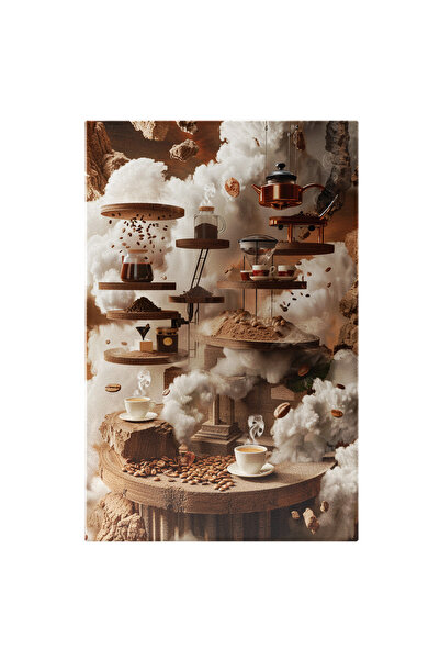 StoryGift Romania Tablou Canvas The Perfect Coffe, Cesti De Cafea Si Boabe As...