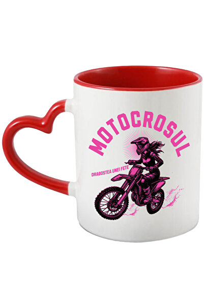 StoryGift Romania Cana Fata Pe Motocros Text Dragostea Unei Fete, 330ml, Cera...