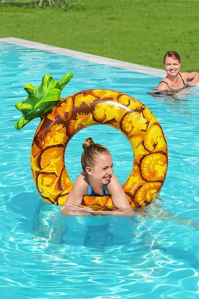 TUENGİ STORE Pineapple Shaped Bagel Swimming Ring for Adults and Children Sea Pool Ring 116 cm