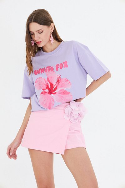 The Champ Clothing Tricou pentru femei Wf cu imprimeu floral Hibiscus, croiala casual