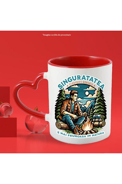 StoryGift Romania Mug loneliness is more beautiful in nature forest adventure, 330ml, Ceramic with M, Cu, STG