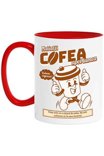 StoryGift Romania Cana Pahar De Cafea Zambitor Iubesc Cafeaua Mai Intai Cafea...