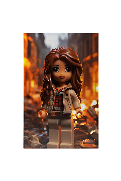 StoryGift Romania Tablou Canvas: Fata Lego Cu Parul Lung Si Ochii Multicolori...