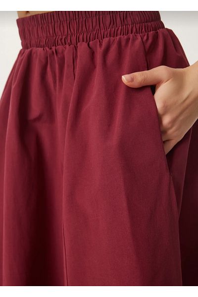 DENİKK Women's Trend Long Skirt with Elastic Waist Pocket