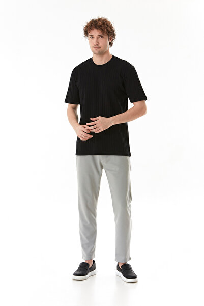 Fulla Moda Μπλουζάκι με ριγέ λαιμόκοψη