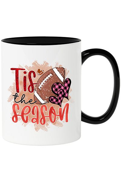 StoryGift Romania American football mug with the message "Tis the season", this is the season, , With