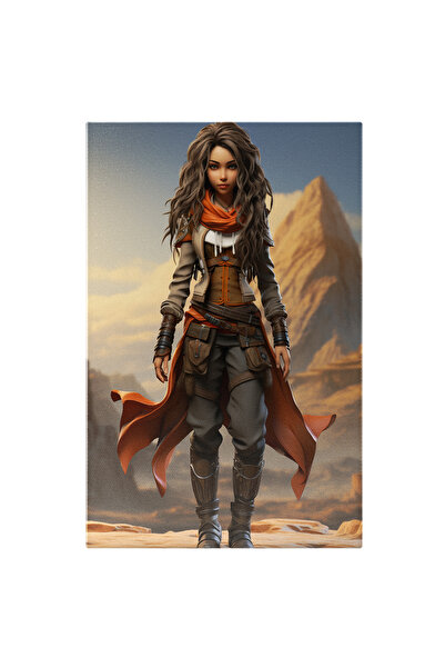 StoryGift Romania Tablou Canvas: Portret Feminin Razboinica Neinfricata Aflat...