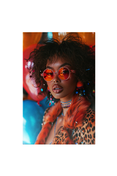 StoryGift Romania Tablou Canvas Dary Woman, Femeie Cu Ochelari Portocali Si P...