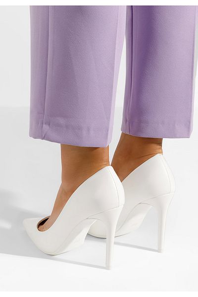 B T Shoes White Chemonara Stiletto Shoes